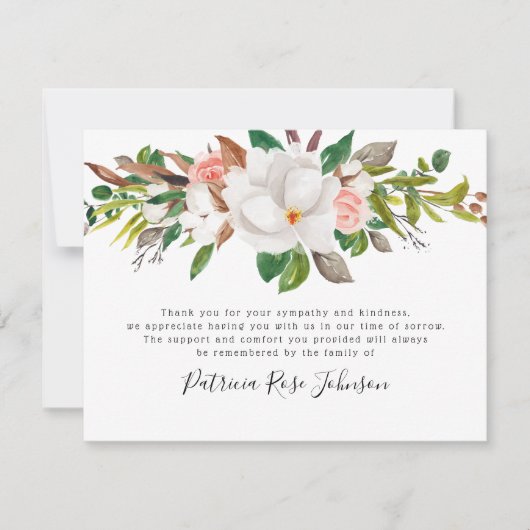 Floral Rose Funeral Memorial Merci (Devant)