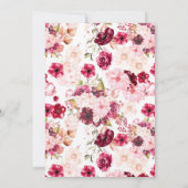 Floral & Rose Gold Diamond Invitations de mariage (Dos)