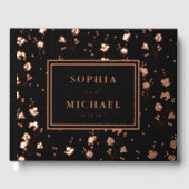 Floral Rose Gold Foil Guest Book Elégant Modèle (Recto)
