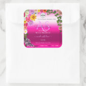 Floral rose Gradient Produit Étiquettes Monogramme (Sac)