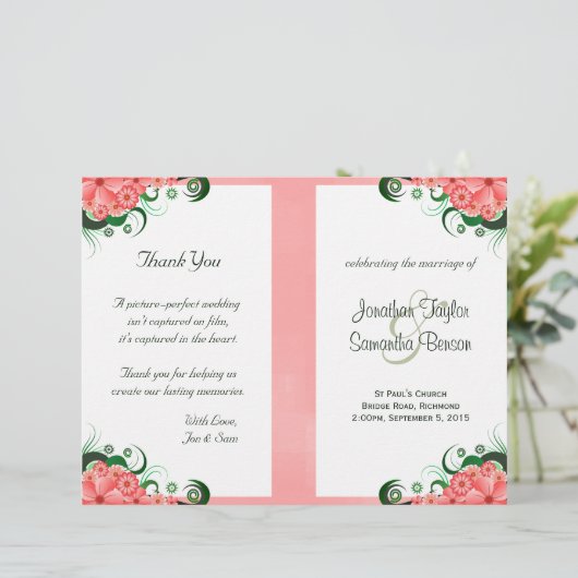 Floral rose Hibiscus Programme de mariage Modèles (Debout devant)