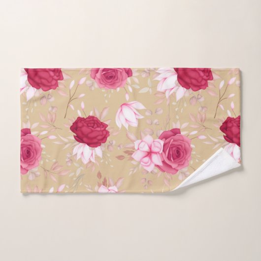 floral rose marron (Serviette à main)