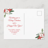 Floral rose moderne Joyeux Carte photo de Noël (Dos)