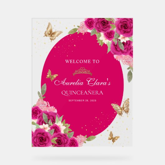 Floral rose or Tiara Butterfly Quinceañera (Recto)