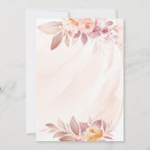 Floral rose orange avec invitation photo Baptême (Dos)