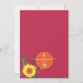 Floral rose orange Faire-part de mariage (Dos)