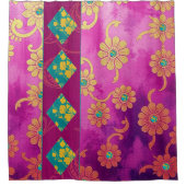Floral rose Oriental - Rideau de douche (Devant)