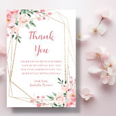 Floral rose pâle | Carte de remerciements d'annive