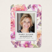 Floral rose photo Funeral carte de poème (Devant)