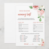 Floral Rose Qui Connaît Maman La Meilleure Carte D (Devant / Derrière)