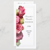 Floral rose rose église programme de mariage (Devant / Derrière)