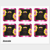 Floral Rose rose noir produit Étiquette Gold Frame (Feuille)