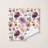 Floral rose rose violet (Gant de toilette)