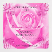 Floral Rose rose violet violet Turquoise Étiquette (Design 1)