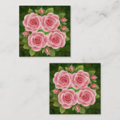 Floral rose Roses Carte de visite (Devant / Derrière)