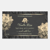 Floral Rose Rustique Black Tree Bark Étiquettes de (Devant)