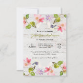 Floral rose rustique sur invitation à la douche en (Devant)