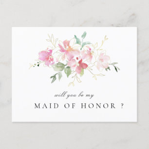 floral rose serez-vous ma carte Maid of Honor