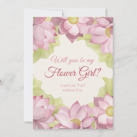 Floral rose Serez-vous ma Fille Fleur ? Carte (Devant)