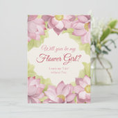 Floral rose Serez-vous ma Fille Fleur ? Carte (Debout devant)