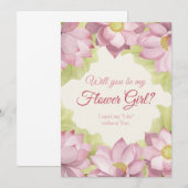 Floral rose Serez-vous ma Fille Fleur ? Carte (Devant / Derrière)