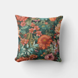 floral rose tropical dark vibrant interior kussen