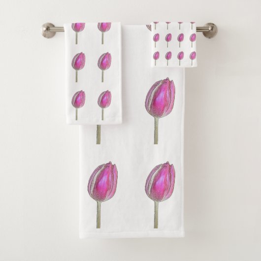 Floral rose Tulip Fleur Bute Motif blanc (En situation)