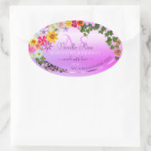 Floral rose violet dégradé Étiquette de produit Mo (Sac)