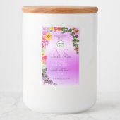 Floral rose violet Étiquette de produit Monogramme (Devant)