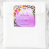 Floral rose violet Étiquette de produit Monogramme (Sac)