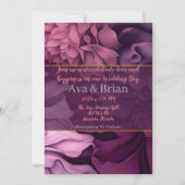 Floral rose violet Faire-part de mariage botanique (Devant)