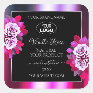 Floral rose violet noir produit Étiquettes Rose Lo