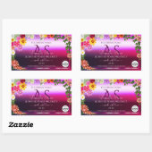 Floral rose violet produit Étiquettes Monogramme L (Feuille)