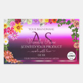 Floral rose violet produit Étiquettes Monogramme L (Devant)