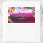 Floral rose violet produit Étiquettes Monogramme m (Sac)