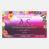 Floral rose violet produit Étiquettes Monogramme m (Devant)