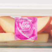 Floral rose violet Turquoise Rose Logo Étiquette p (Apposé)