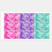Floral rose violet Turquoise Rose Logo Étiquette p (Feuille)