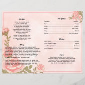 FLORAL ROSEGOLD | Modèle du programme funéraire (Dos)