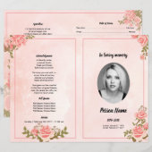 FLORAL ROSEGOLD | Modèle du programme funéraire (Devant / Derrière)