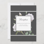 Floral Roses Blanches Élégant Mariage Invitation (Dos)