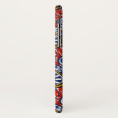 Floral rouge de coque iphone africain de tissu (Dos/Gauche)