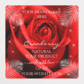 Floral Rouge et Bourgogne Étiquettes d'emballage d (Design 1)