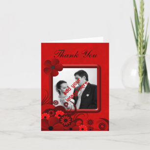Floral Rouge Goth Mariage Merci photo Cartes de no
