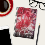 Floral rouge personnalisé<br><div class="desc">Un beau design floral rouge est présenté sur l'avant votre choix de panneau de puces laminé HARD ou de panneau de couverture laminé SOFT. Choisissez la couleur spirale, la taille - petits 5, 5" x 8, 5" ou 8, 5 x 11" - ajoutez votre personnalisation à l'avant et vous êtes...</div>