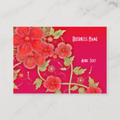 Floral rouge rose carte de visite (Devant)