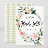 floral roux tu seras ma carte fille de fleurs (Devant / Derrière)