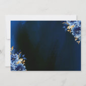 Floral Royal Blue Princess Verjaardag Quinceanera Save The Date (Achterkant)