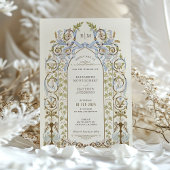 Floral Royal Victoriaans bruiloft uitnodiging