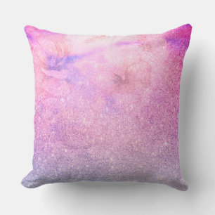 *~* Floral roze blauw Paarse Waterverf glitter Kussen